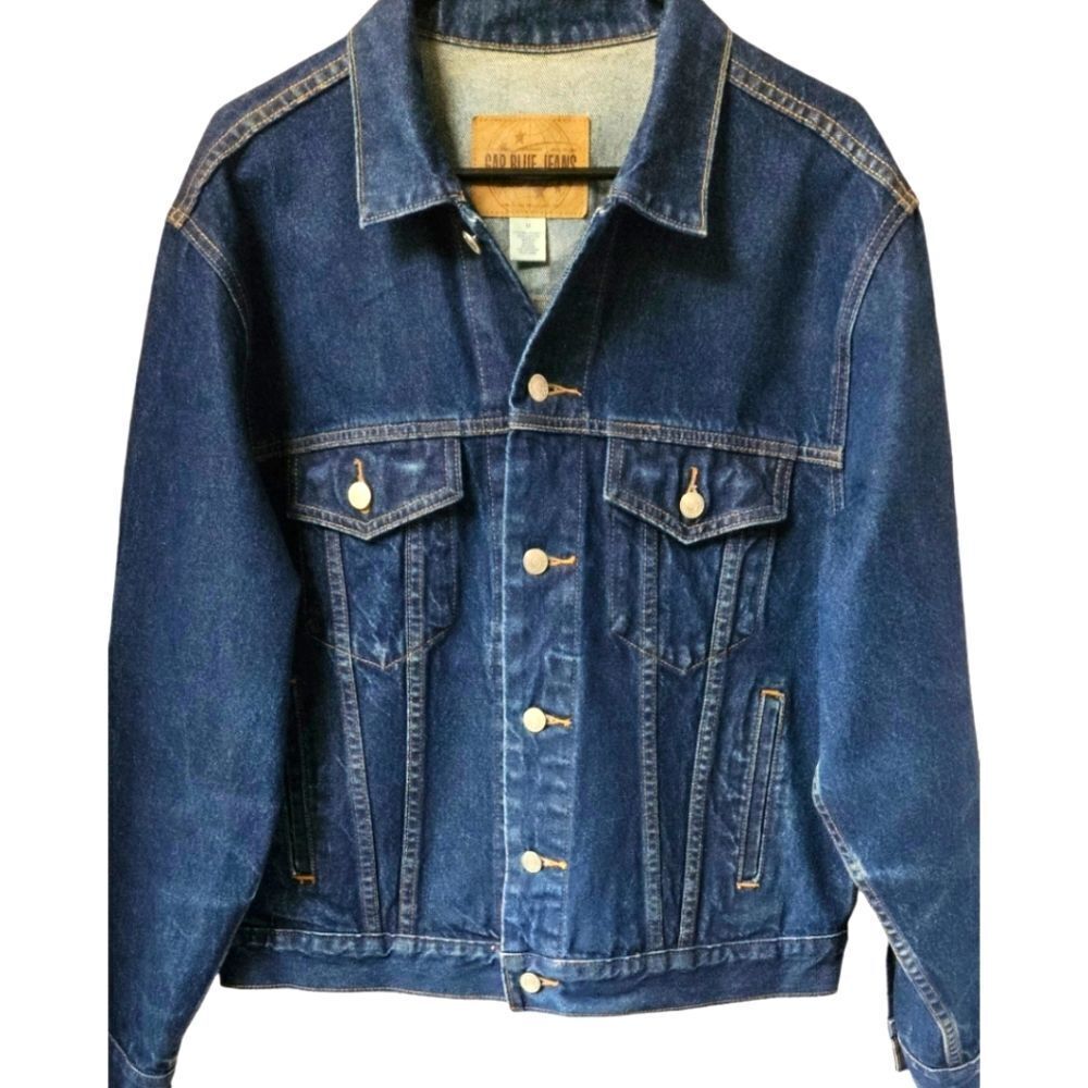 GAP size M dark blue denim jacket with two front pockets NWOT - Picture 2 of 14